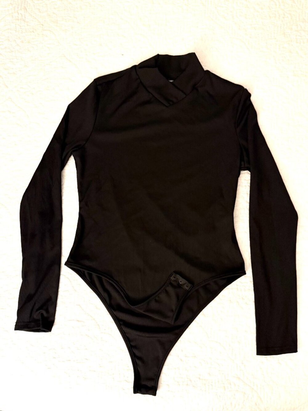 SHEIN Felegant Mock Neck Ribbed Knit Bodysuit, NWOT size Large